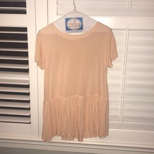 Urban outfitters peplum peach colored shirt